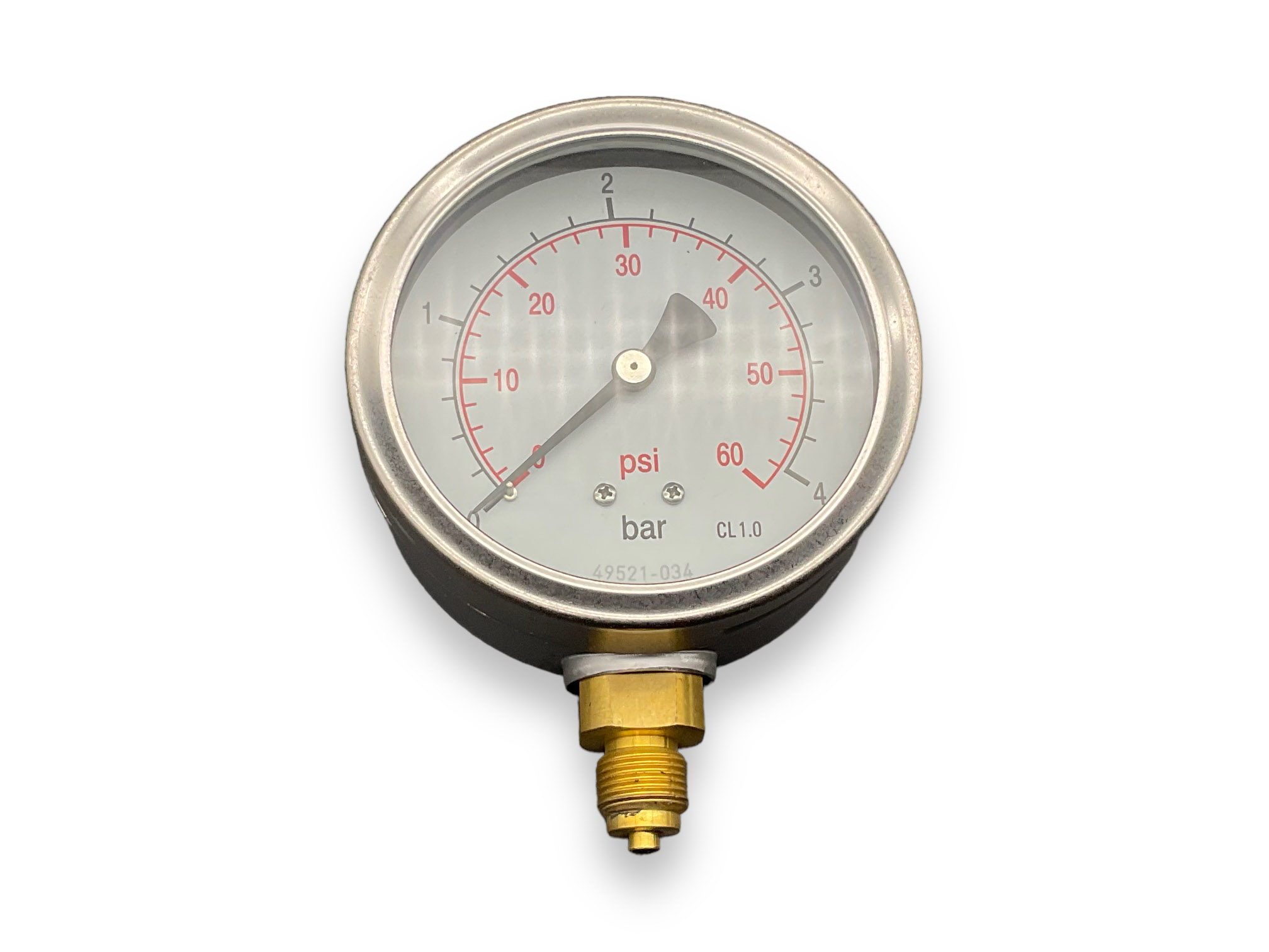 Miniature Pressure gauge Ltd 100 dia Face 60PSI/4Bar
